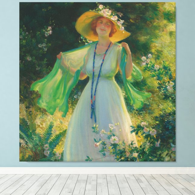 Path Of Flowers  Canvas Print (Insitu(Wood Floor))