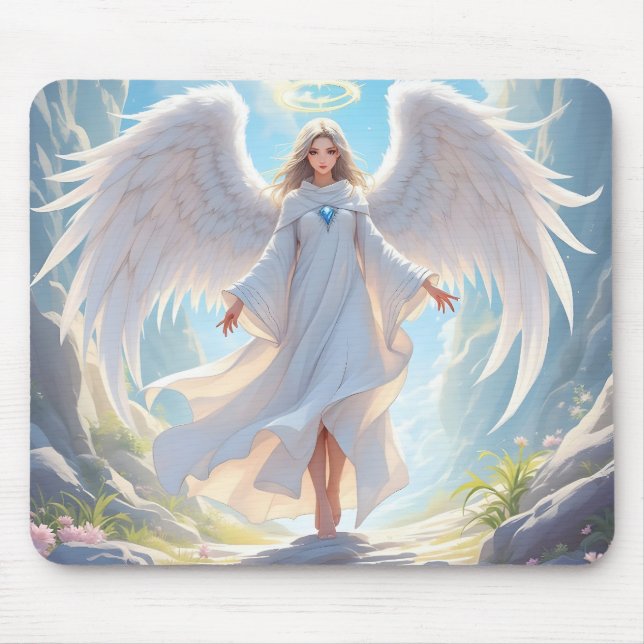 Path of Grace: Angel of Peaceful Ascent Mouse Mat (Front)