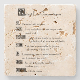 Path of Life Commandments Stone Coaster