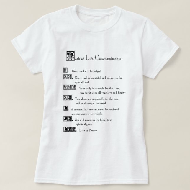 Path of Life Commandments T-Shirt (Design Front)