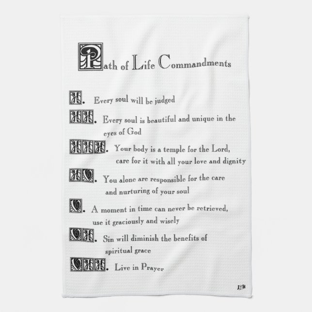 Path of Life Commandments Tea Towel (Vertical)