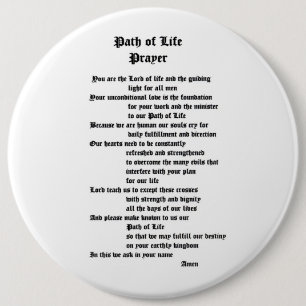 Path of Life Prayer 6 Cm Round Badge