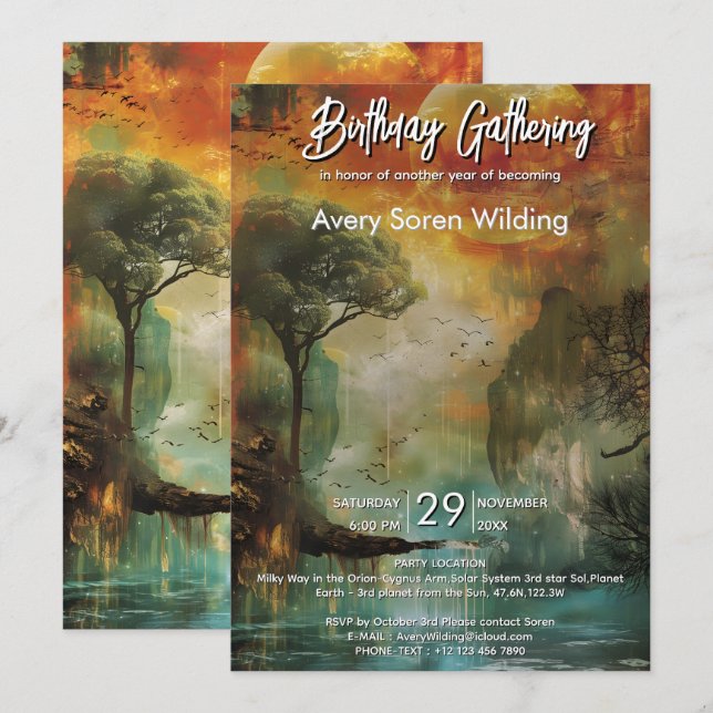 Path of Light | Nature Inspired Composition Invitation (Front/Back)