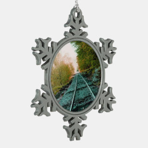 Path of Solitude Snowflake Pewter Christmas Ornament