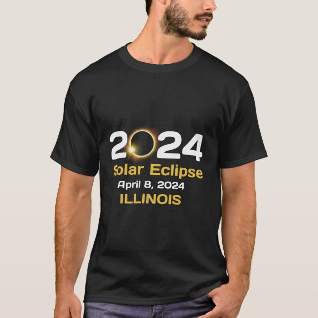 Path Of Totality Illinois April 8 2024 Solar Eclip T-Shirt (Front)