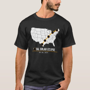 Path of Totality Map America Eclipse Shirt April 8