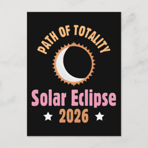 Path of totality solar eclipse 2026  holiday postcard