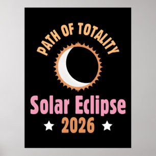 Path of totality solar eclipse 2026 poster