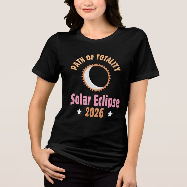 Path of totality solar eclipse 2026  Tri-Blend shirt (Front)