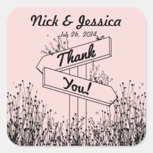Path Signs Wedding Favour Sticker