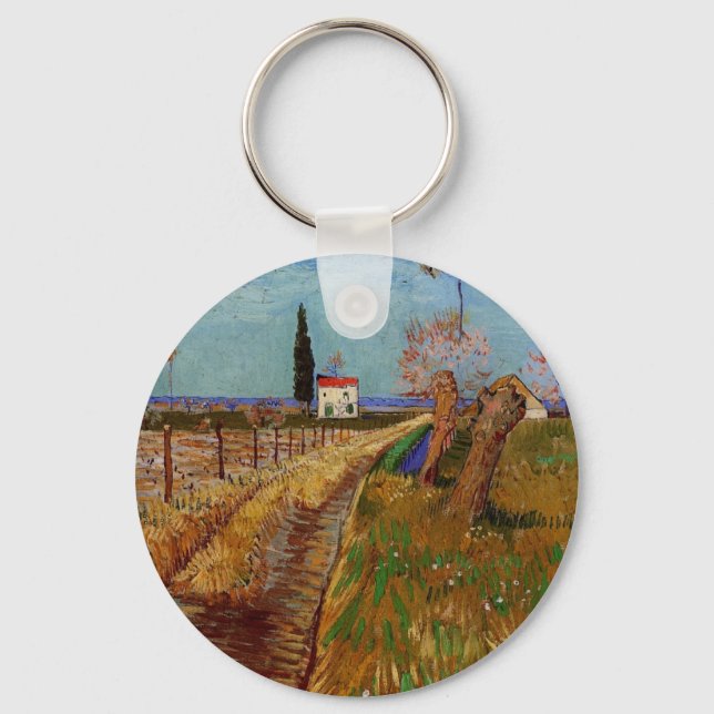 Path Through a Field, Willows by Vincent van Gogh Key Ring (Front)