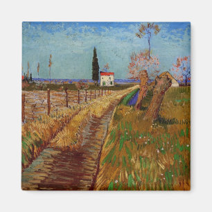 Path Through a Field, Willows by Vincent van Gogh Magnet