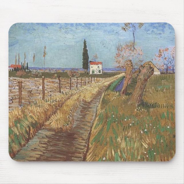 Path Through a Field with Willows 1888 Mouse Mat (Front)