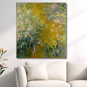 Path through the Irises, Monet Canvas Print