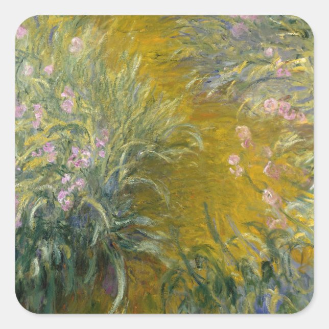 Path through the Irises, Monet Square Sticker (Front)