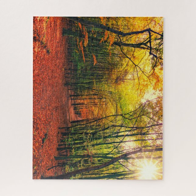 Path Through the Trees in Autumn Jigsaw Puzzle (Vertical)