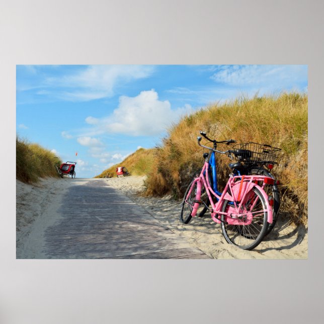 Path To Beach With Bicycles | Norderney, Germany Poster (Front)