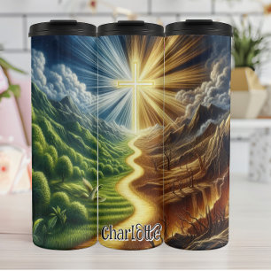 Path to Illuminated Cross Thermal Tumbler