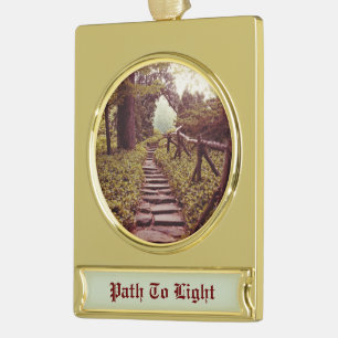 Path To Light Gold Plated Banner Ornament