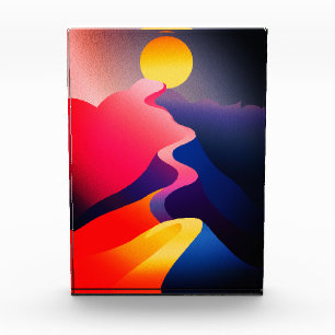 Path to the Sun – Vibrant Abstract Mountain Photo Block