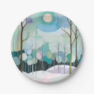 Path Under the Pastel Moon Paper Plate