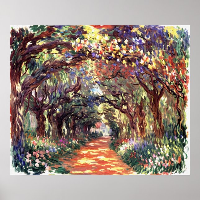 Path Under the Rose Trellises Giverny Poster (Front)