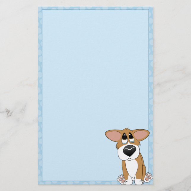 Pathetic Eyes Corgi Stationery (Unlined) (Front)