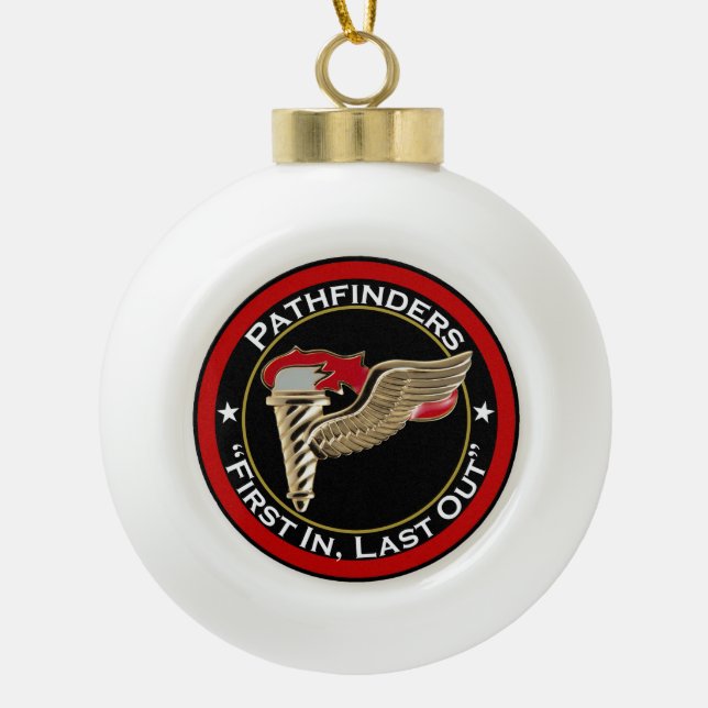 Pathfinder Motto Ceramic Ball Christmas Ornament (Front)