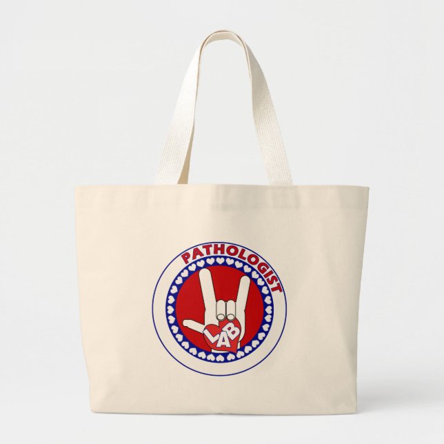 PATHOLOGIST LOVE LOGO LABORATORY LARGE TOTE BAG (Front)