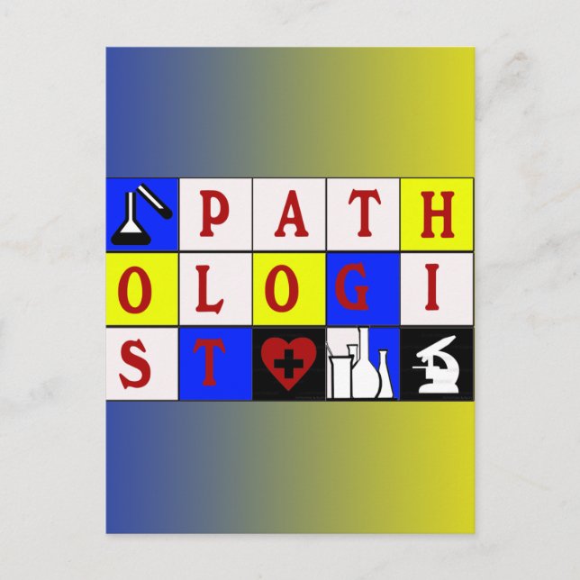 PATHOLOGIST SCRABBLE BLOCKS DOCTOR PHYSICIAN POSTCARD (Front)