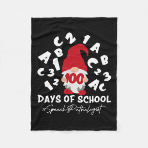 Pathologist Slp 100 Days Of School 100th Day Gnome Fleece Blanket