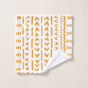Paths Of Sun Mudcloth African Pattern In White Bat Bath Towel Set