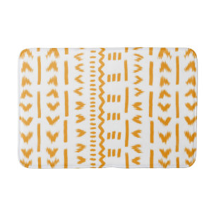 Paths Of Sun Mudcloth African Pattern In White Bath Mat