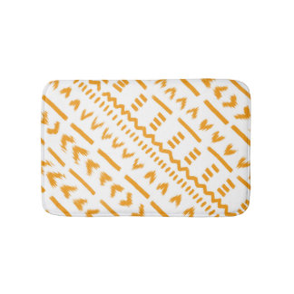 Paths Of Sun Mudcloth African Pattern In White Bath Mat