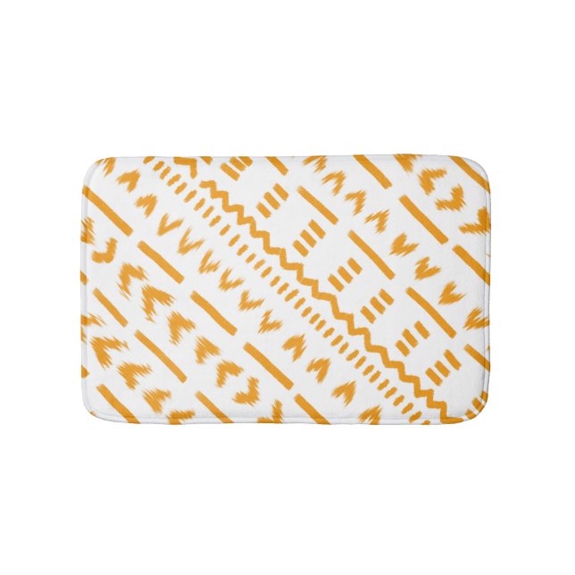 Paths Of Sun Mudcloth African Pattern In White Bath Mat (Front)
