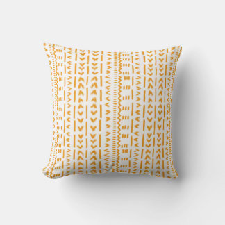 Paths Of Sun Mudcloth African Pattern In White Cushion