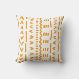 Paths Of Sun Mudcloth African Pattern In White Cushion