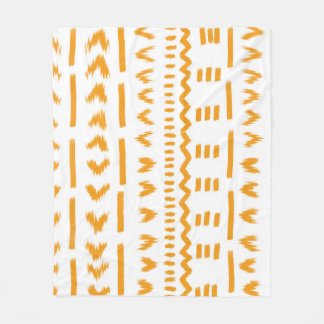 Paths Of Sun Mudcloth African Pattern In White Fleece Blanket