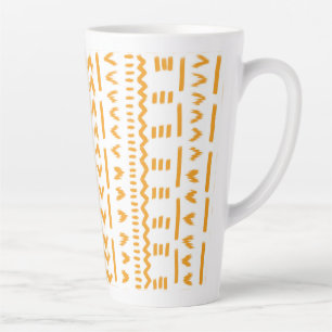 Paths Of Sun Mudcloth African Pattern In White Latte Mug