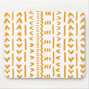 Paths Of Sun Mudcloth African Pattern In White Mouse Mat