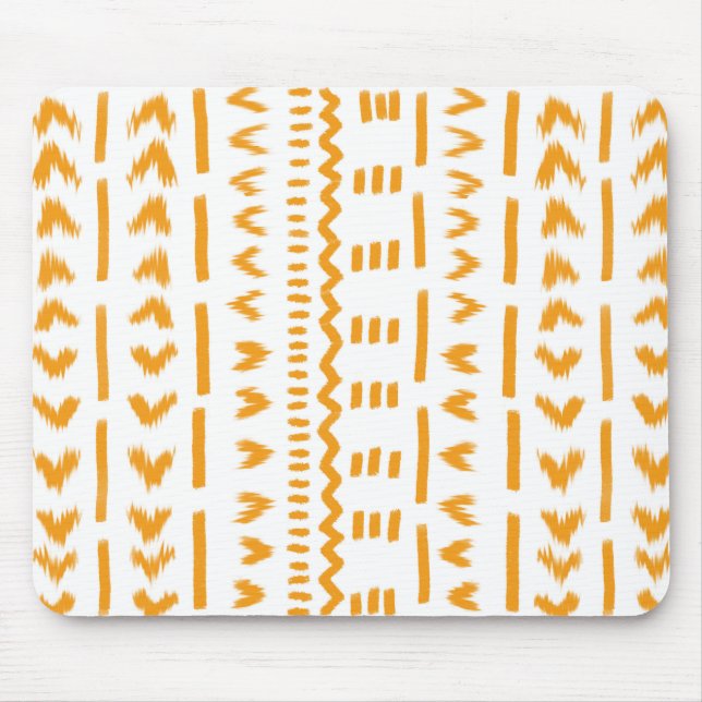 Paths Of Sun Mudcloth African Pattern In White Mouse Mat (Front)