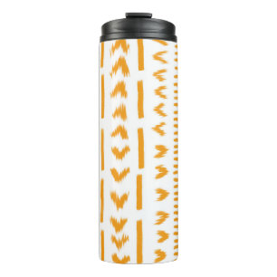 Paths Of Sun Mudcloth African Pattern In White Thermal Tumbler