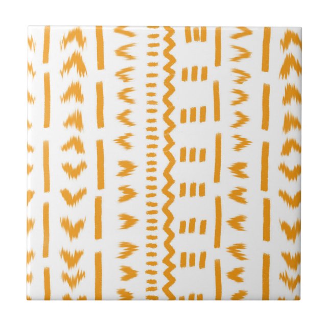 Paths Of Sun Mudcloth African Pattern In White Tile (Front)