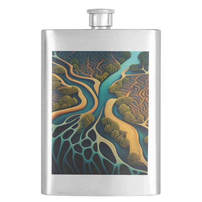 Paths of the Dreamland Hip Flask (Front)