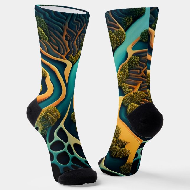 Paths of the Dreamland Socks (Angled)