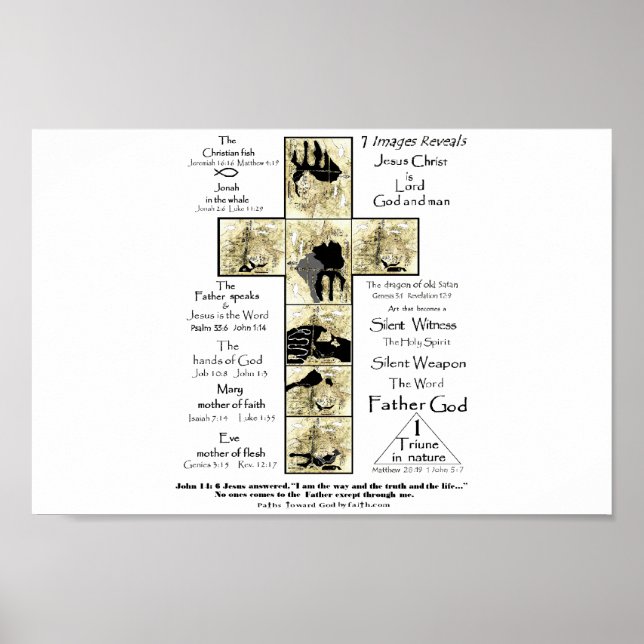 Paths towards God by faith yellow cross  images Poster (Front)