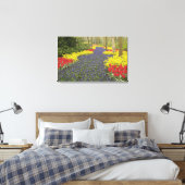 Pathway of Grape Hyacinth, daffodils, and Canvas Print (Insitu(Bedroom))