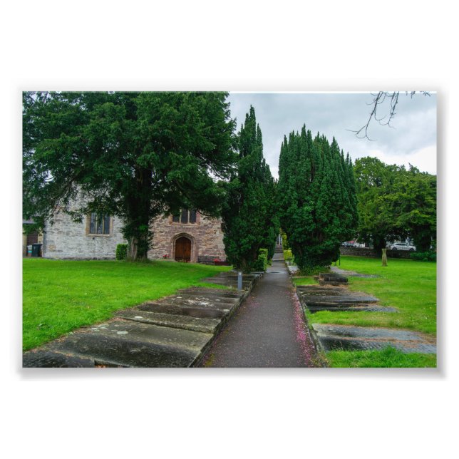 Pathway to History: St. Asaph Parish Church, Wales Photo Print (Front)