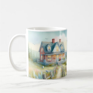Pathway to the Lighthouse Coastal Cottage Coffee Mug