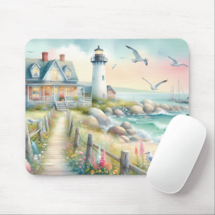 Pathway to the Lighthouse Coastal Cottage Mouse Mat